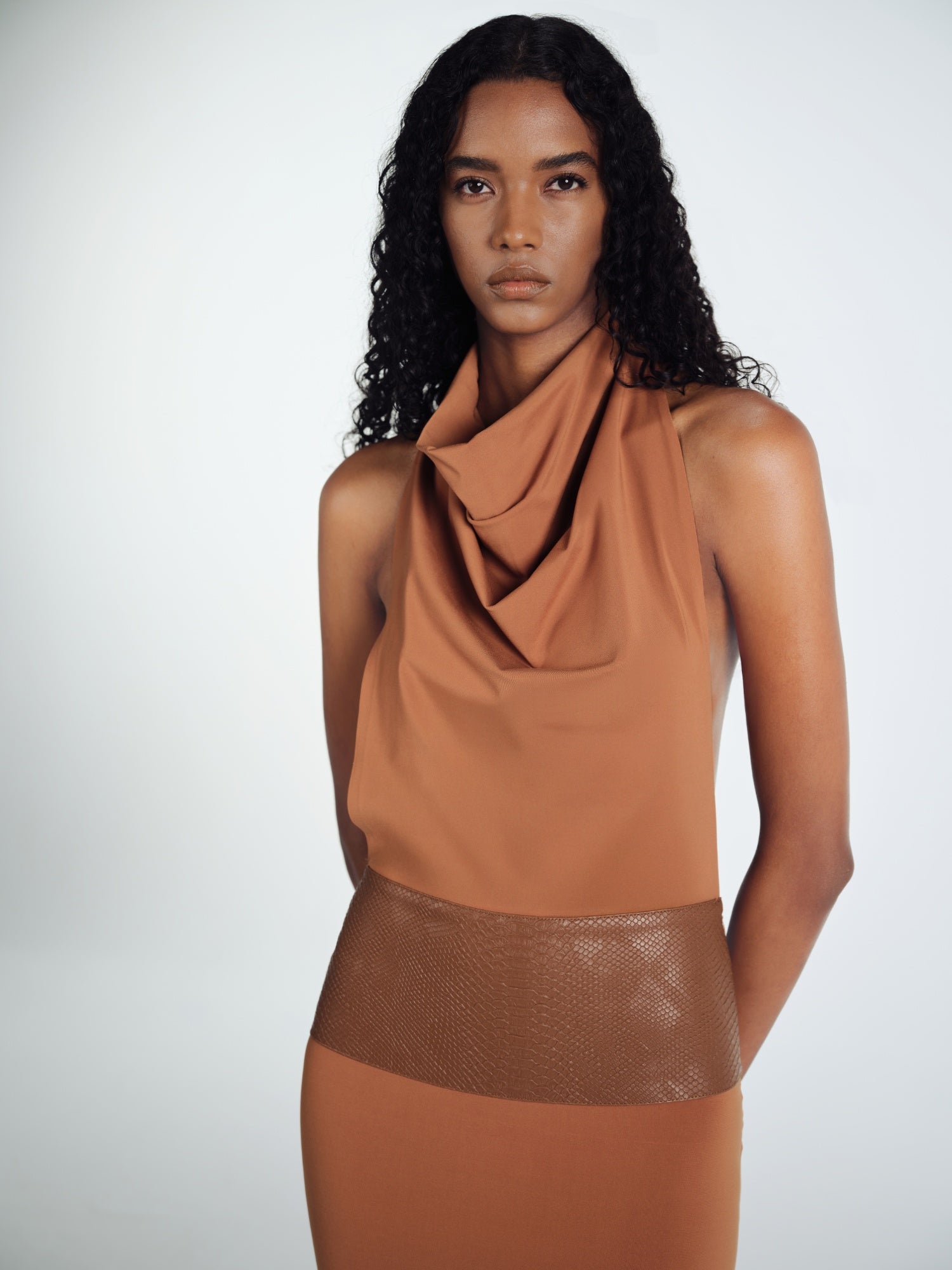 MOCCA MIDI ELBISE WITH LEATHER BELT