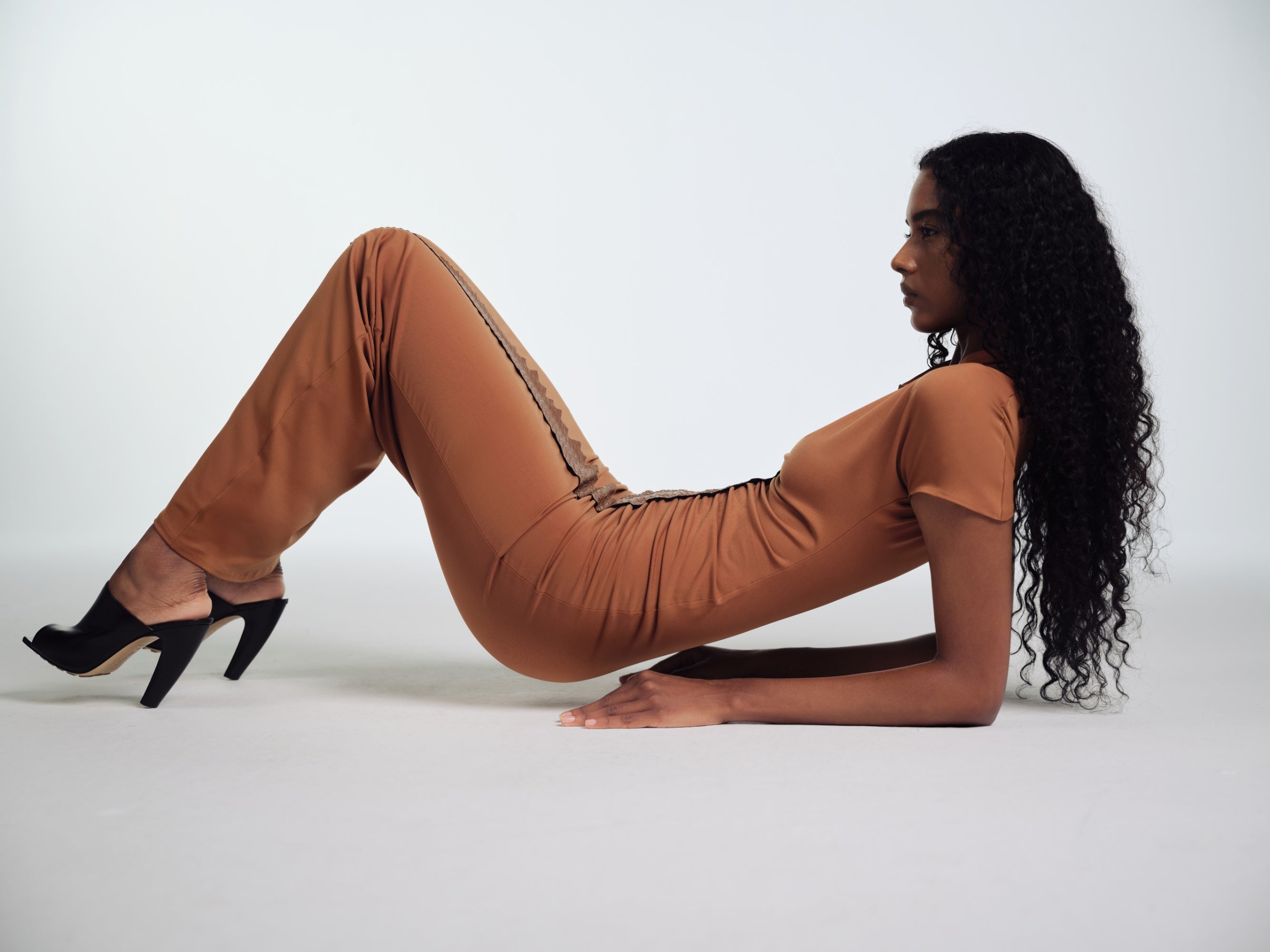 MOCCA ELBISE WITH LEATHER