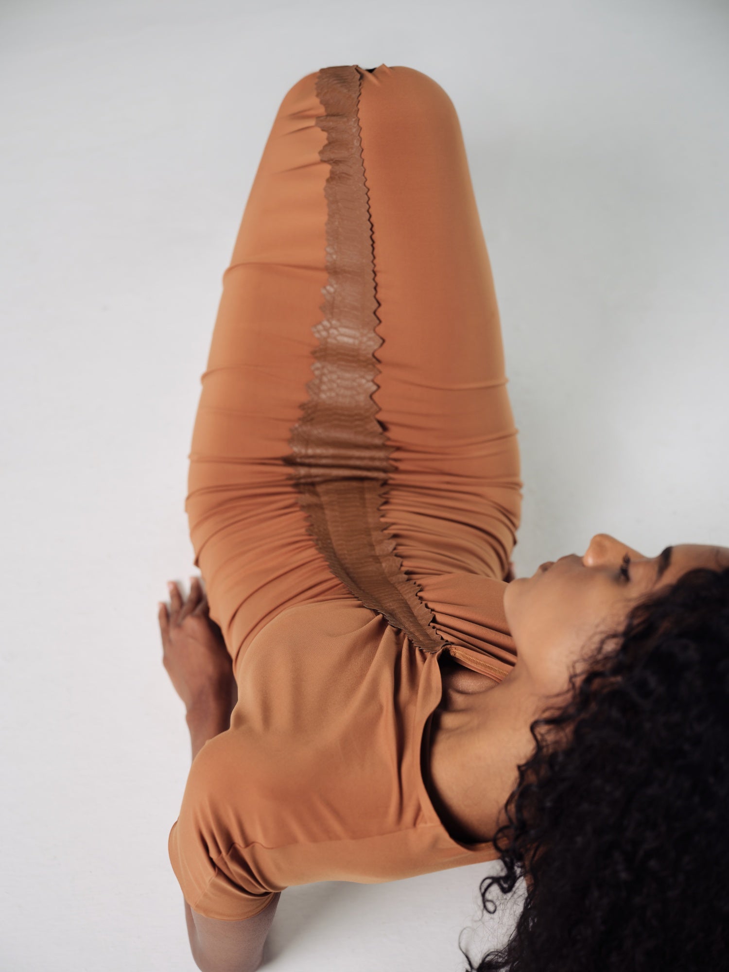 MOCCA ELBISE WITH LEATHER