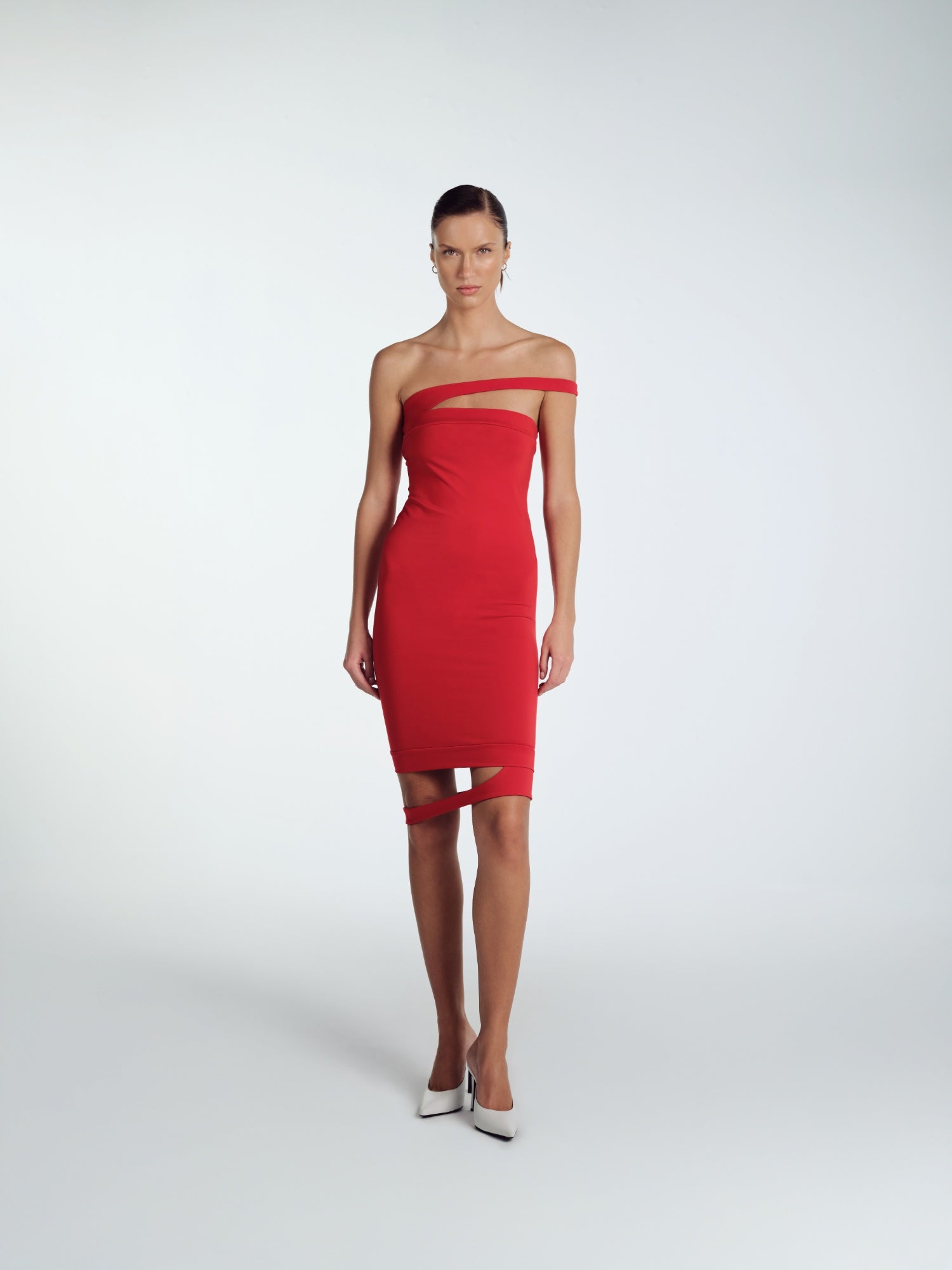 RED MIDI ELBISE KHY