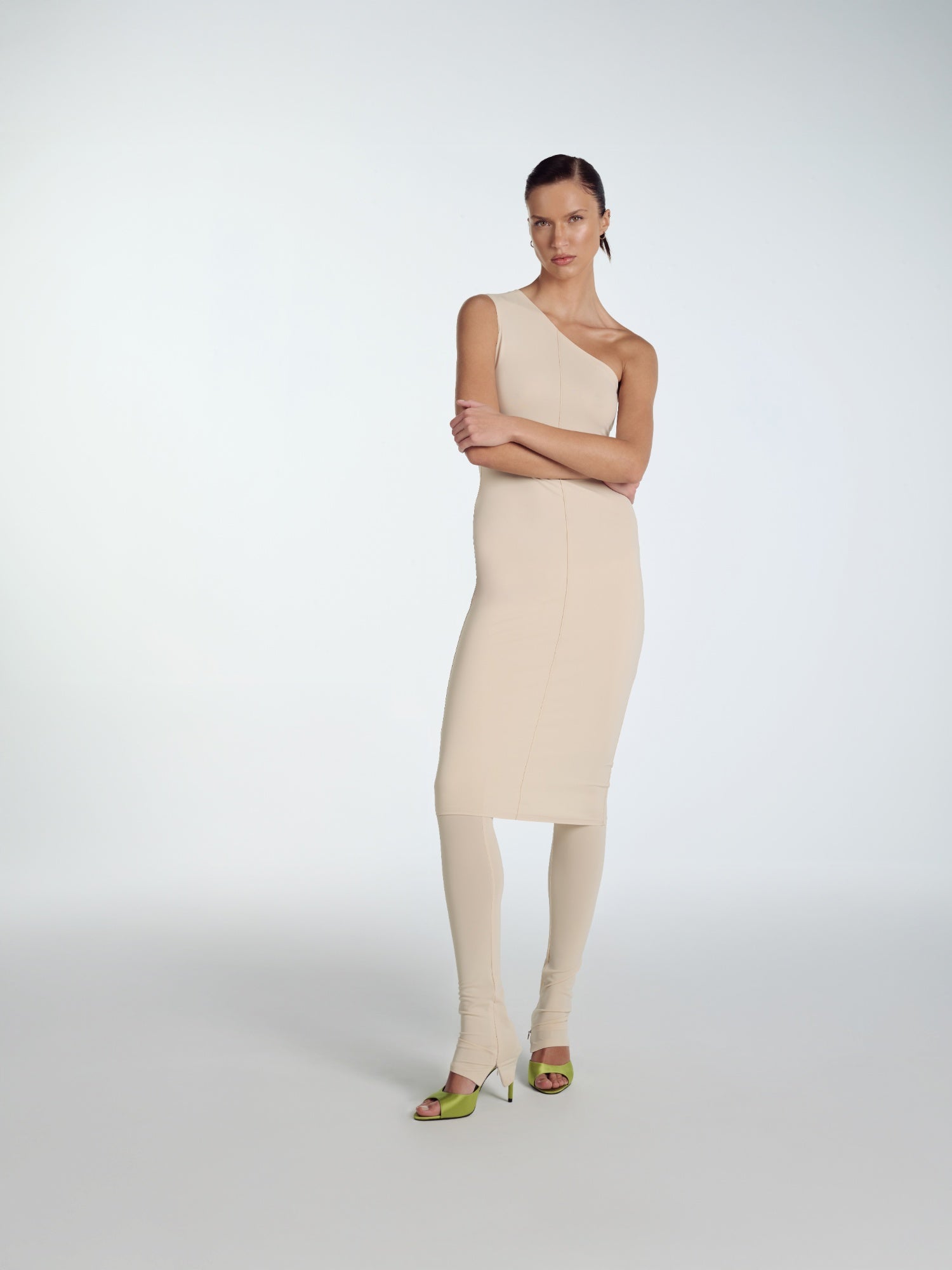 NUDE MIDI ELBISE