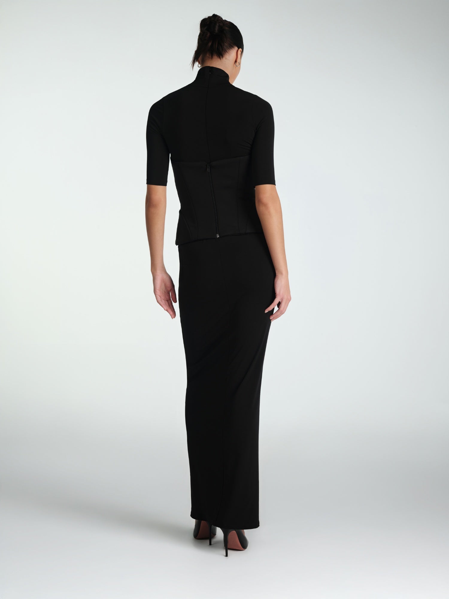 BLACK ROSIE ELBISE WITH TURTLE NECK
