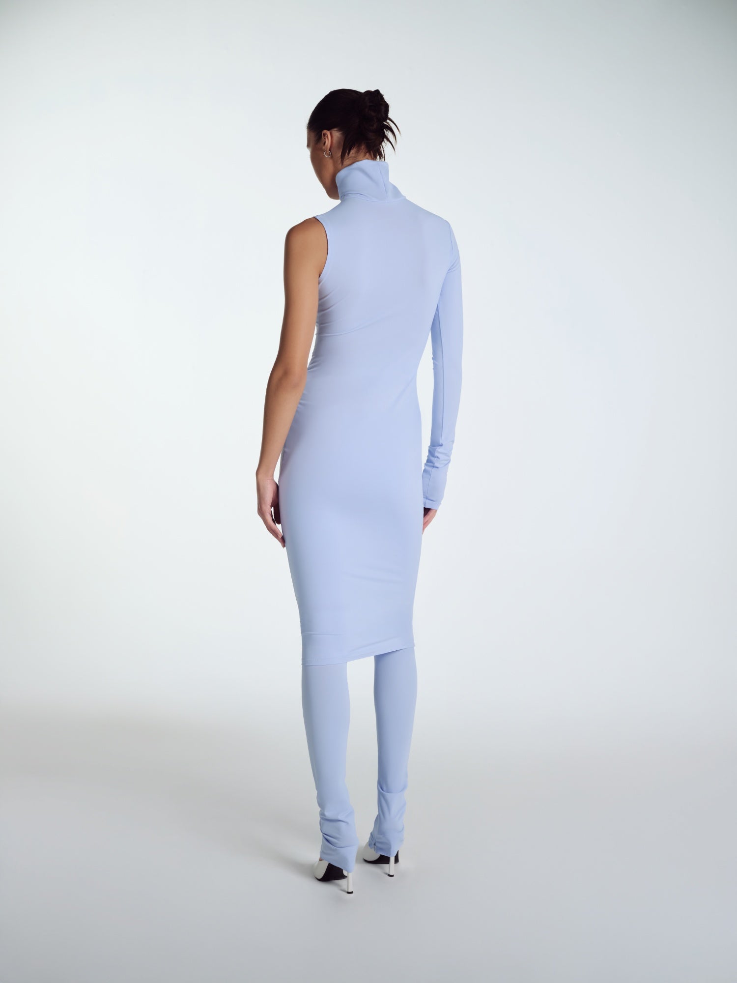 BABY BLUE MIDI ELBISE TEK KOLLU